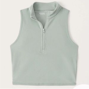 Abercrombie Sage Contour Zip Tank Top
